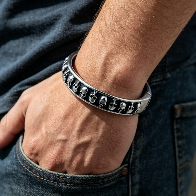 Men Accessories Bd - Goth Skull Hip Hop Punk Cool