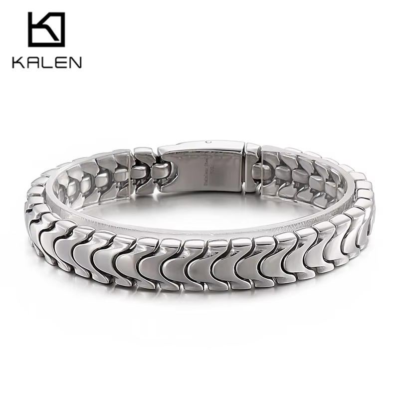 Men Accessories Bd - Kalen Punk 12mm Keel Chain Bracelet