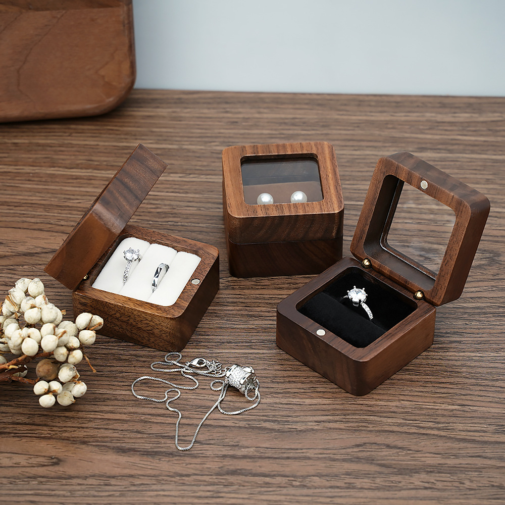 Black Walnut Solid Ring Box Si - đánh giá và giá Cufflink Box Set