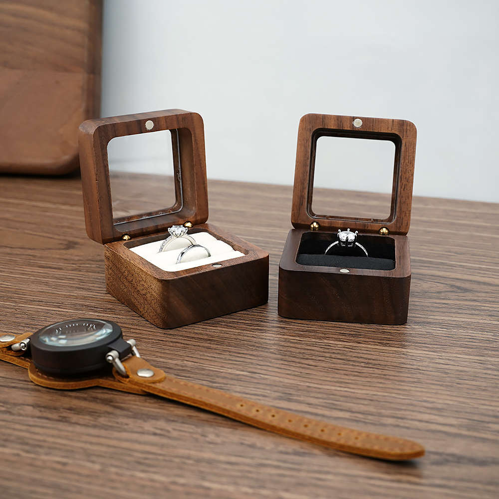Black Walnut Solid Ring Box Si - đánh giá và giá Cufflink Box Set