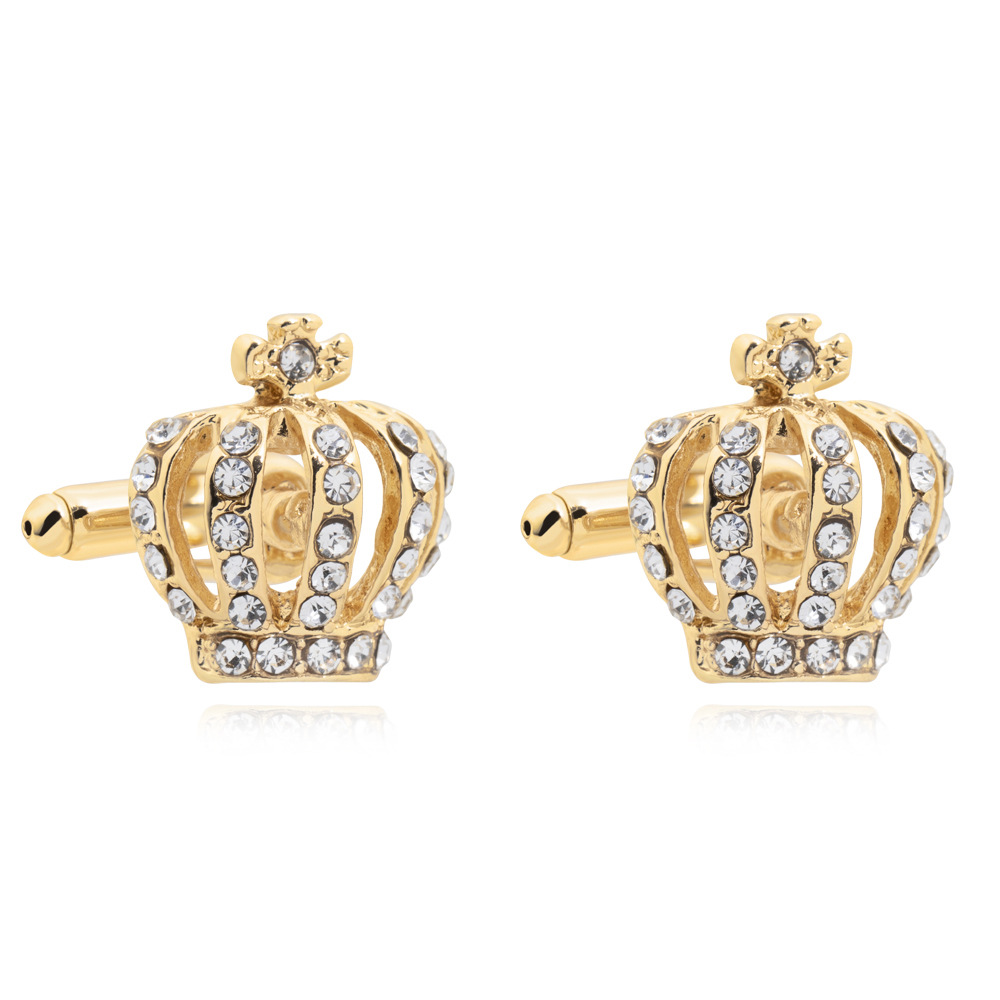 Full Rhinestone Crown Metal Cu - đánh giá và giá Cufflink Box Set