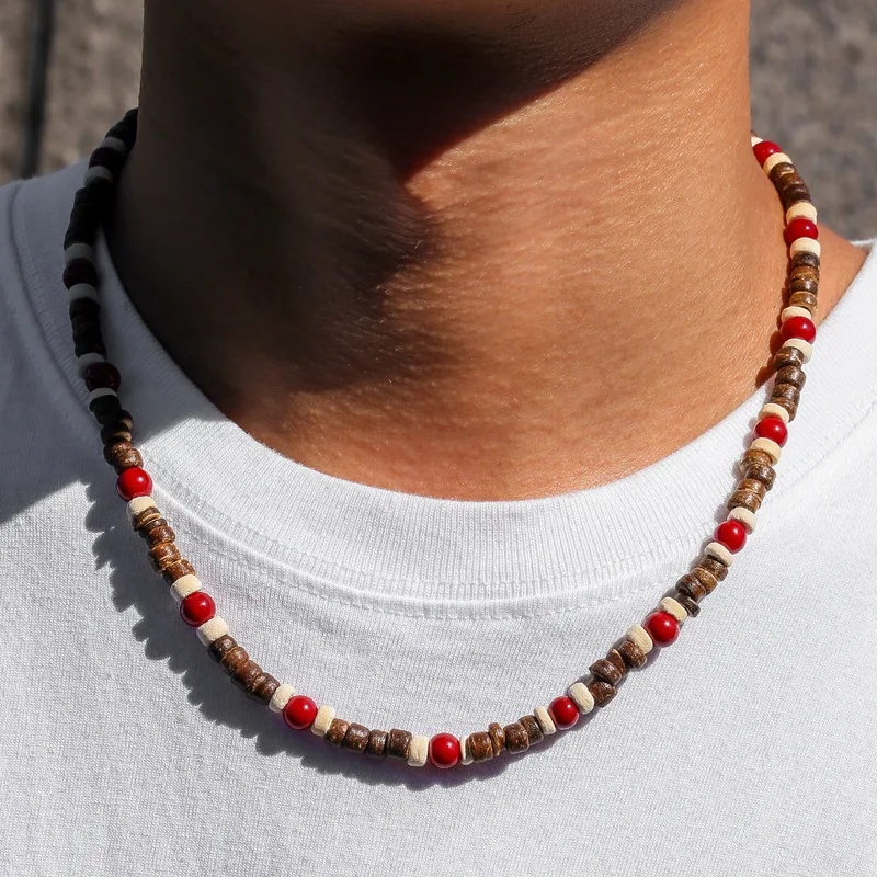 Bohemian Wood Bead Necklace fo - đánh giá và giá Men'S Vacation Accessories