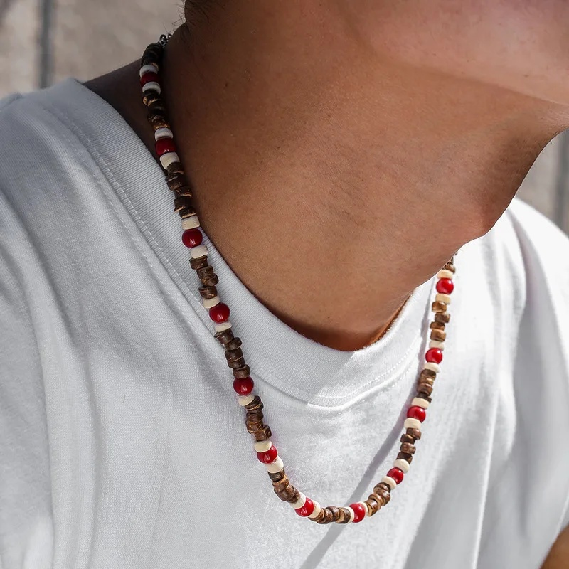 Bohemian Wood Bead Necklace fo - đánh giá và giá Men'S Vacation Accessories