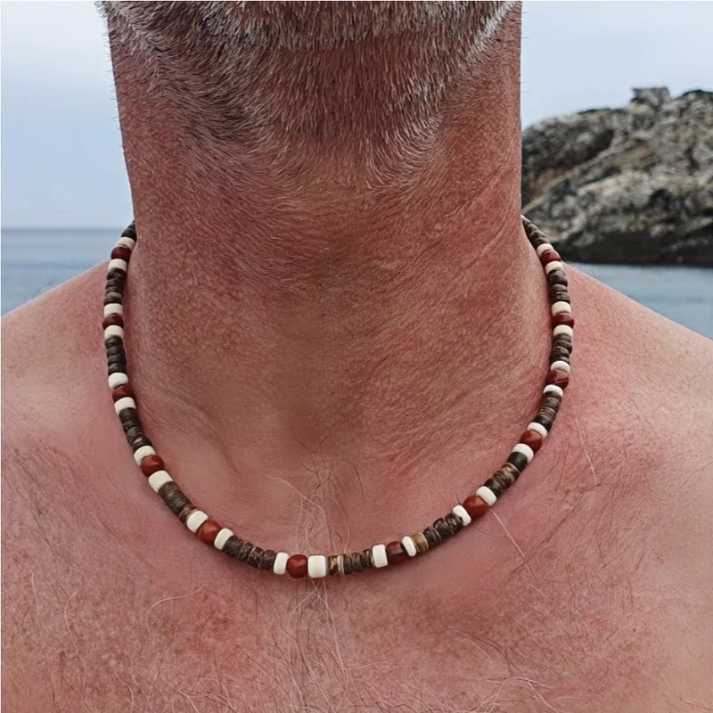 Bohemian Wood Bead Necklace fo - đánh giá và giá Men'S Vacation Accessories