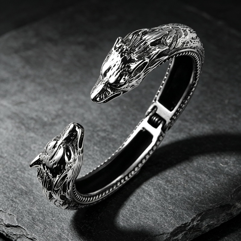 Double Wolf Head Opening Brace - đánh giá và giá Men Accessories Bd