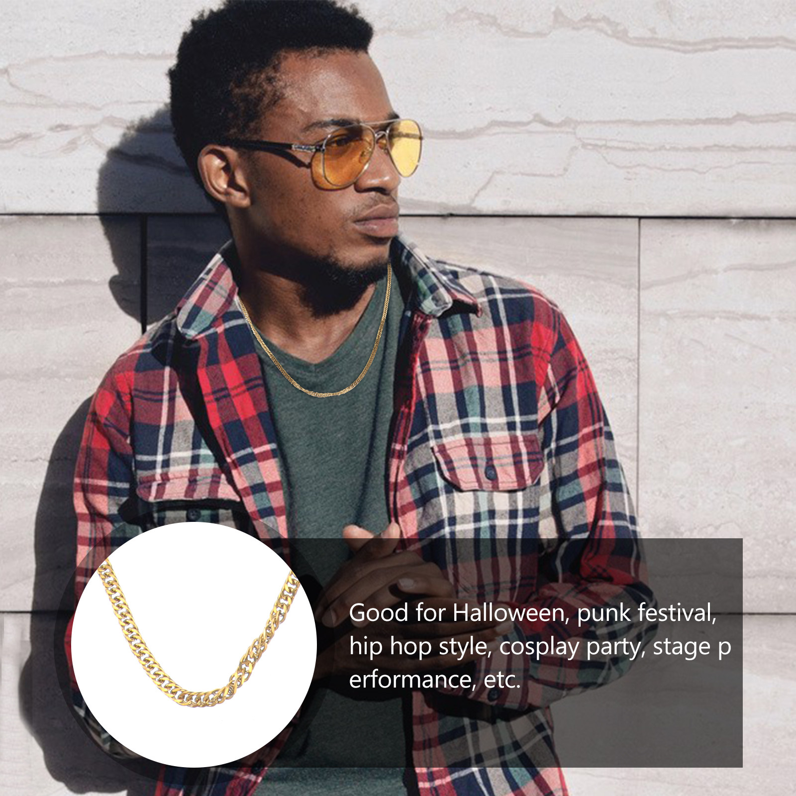 1Pcs Gold Double Buckle Chain  - đánh giá và giá Men Accessories Chain
